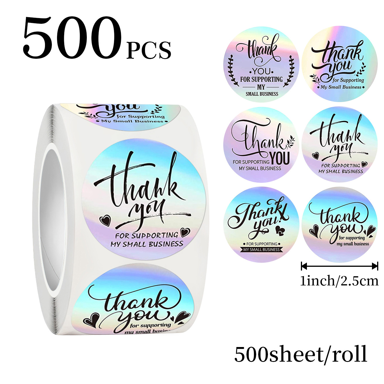 Sticker Label Roll - JCAC 500 pezzi/rotolo Adesivi Olografici di