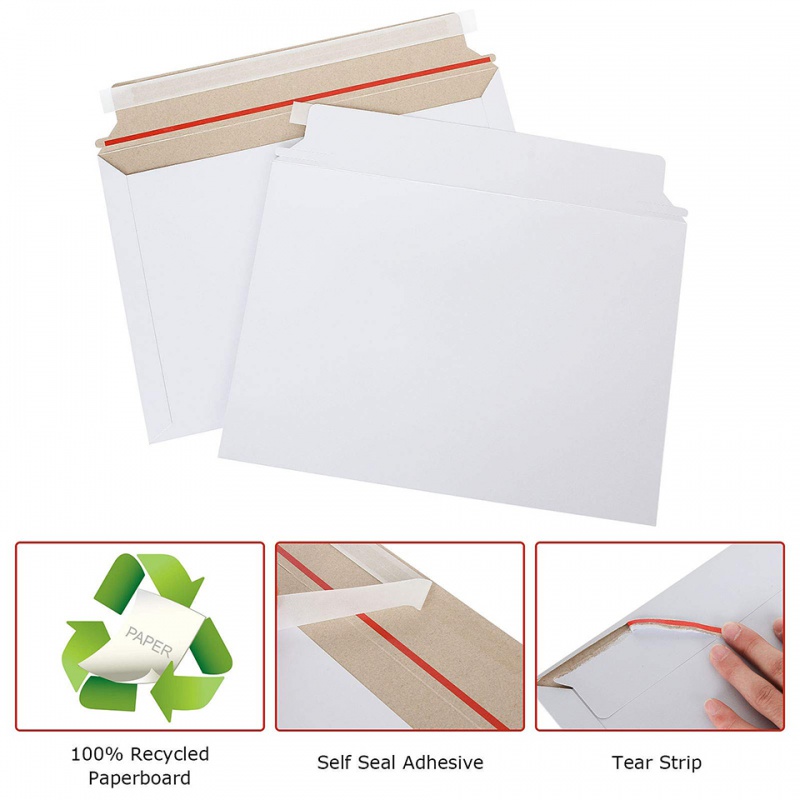 Letter Envelope Kraft - 25 Buste Rigide Bianche per Spedizioni,