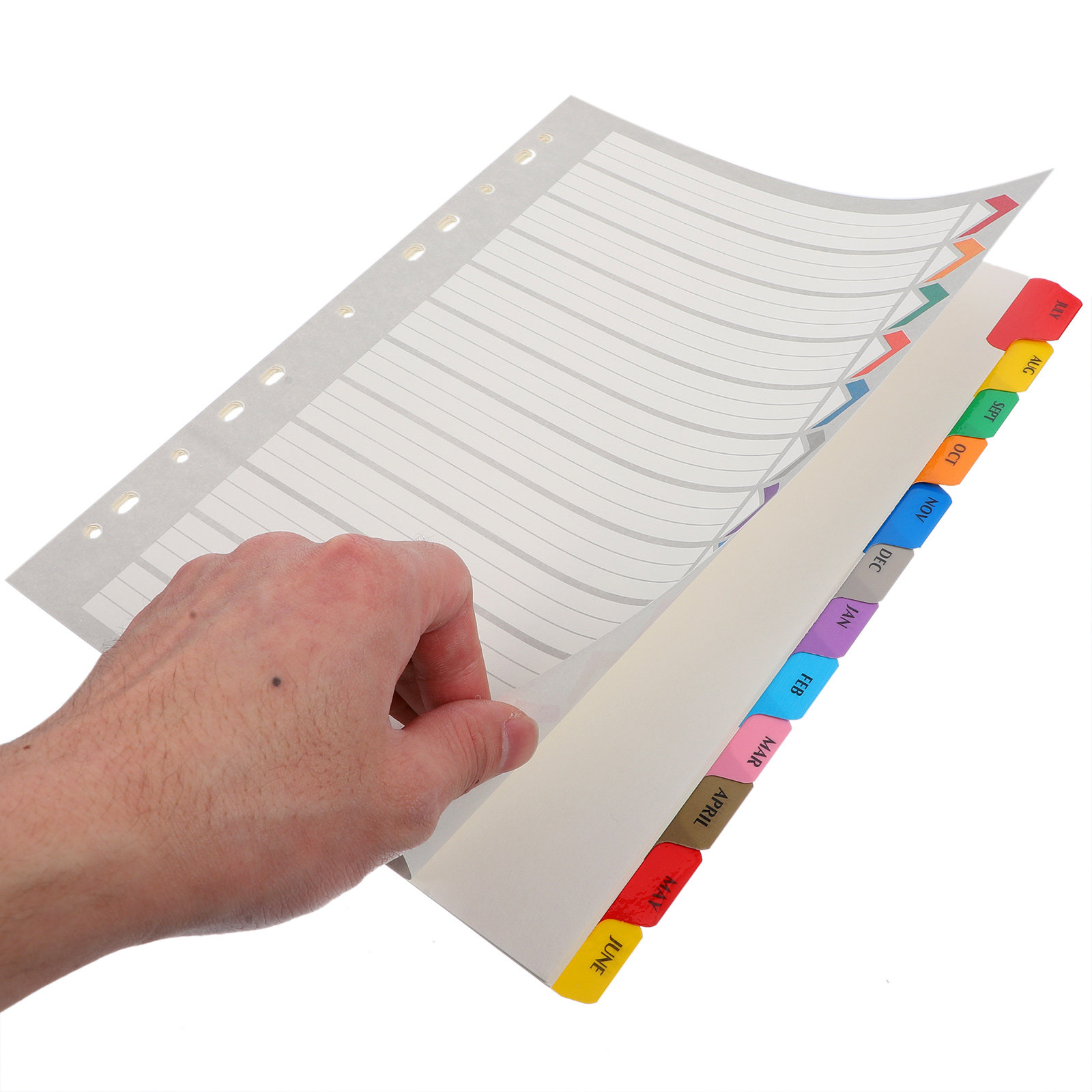 Index Tab Divider - 12 Fogli Divisori per Raccoglitore con