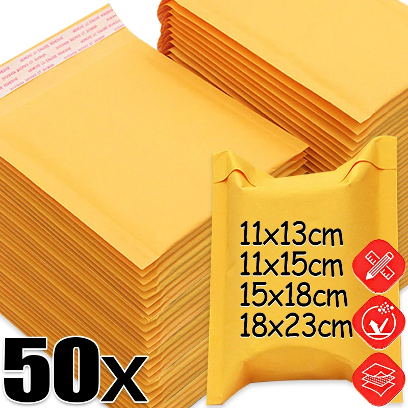 Letter Envelope Kraft - 50/10x Buste Imbottite in Carta Kraft,